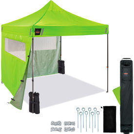 Shax 6056 Heavy Duty Pop-Up Tent Kit w/ Mesh Windows, 10'L x 10'W x 10-13/16'H, Lime