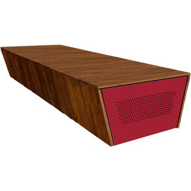 Collaboration Torvin 9' Flat Bench, Iroko/Fireweed