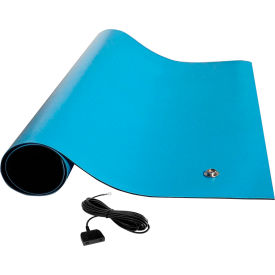 Rubber Table Mat, 60" x 24" x 0.06", Light Blue