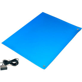 VinylSTAT C Homogeneous Vinyl Table Cut Mat w/Hardware, 72"x24"x0.093", Blue