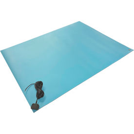 Textured Rubber Table Mat, 72" x 24" x 0.08", Light Blue