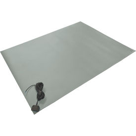 Textured Rubber Table Mat, 48" x 30" x 0.08", Gray
