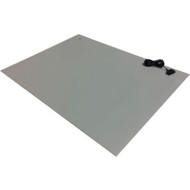 VinylSTAT B, 3 Layer Vinyl Table Cut Mat w/ Hardware, 48"x24"x0.125", Gray