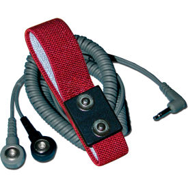 Dual Line Wrist Strap Set, Coil Cord, 12'L, 4mm Snap
