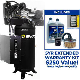 Silent Air Industrial Single Stage Air Compressor with Isolator Pads, 5 HP, 60 Gallon