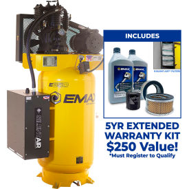 Two-Stage Stationary Compressor, 5 HP, 80 Gallon, Vertical, 230V, 1-Phase
