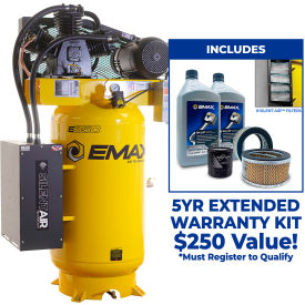 Two-Stage Compressor with Isolator Pads, 7.5 HP, 80 Gallon, Vertical, 230V, 1-Phase