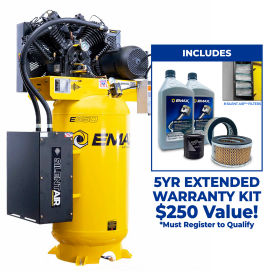 Two-Stage Stationary Compressor, 7.5 HP, 80 Gallon, Vertical, 230V, 1-Phase