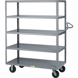 Shelf Truck with Ergonomic Handle & 5 Shelves, 65-1/2"L x 30"W x 63-1/2"H