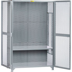 1-Tier, 2 Door Tool Storage Locker, 1 Adj. Shelf, 49"Wx27"Dx78"H, Gray, All-Welded