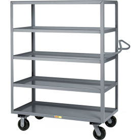 Shelf Truck with Ergonomic Handle & 5 Lipped Shelves, 53-1/2"L x 24"W x 65"H