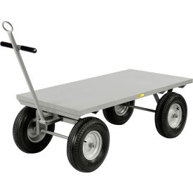 Heavy-Duty Wagon Truck with Flush Deck, 3000 lb. Capacity, 49-1/2"L x 24"W, Gray