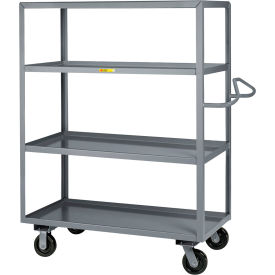 Shelf Truck with Ergonomic Handle & 4 Lipped Shelves, 41-1/2"L x 24"W x 65"H
