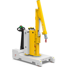 Steel Counter Balanced Reversed Boom Floor Crane, 550 lb Capacity, Yellow