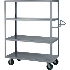 Shelf Truck with Ergonomic Handle & 4 Shelves, 41-1/2"L x 24"W x 63-1/2"H