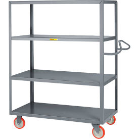 Service Cart with Ergonomic Handle & 4 Shelves, 41-1/2"L x 24"W x 62"H