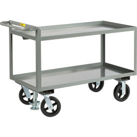 Merchandise Collector, 2 Shelves Lipped, Floor Lock, 2400 lb Cap, 77-1/2"L x 30"W x 36"H