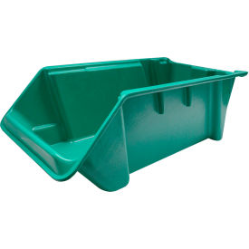 Fiberglass Stack & Nest Hopper Bin, 24"L x 11-3/8"W x7-7/8"H, Green