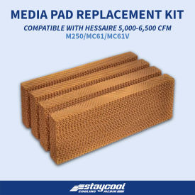 Cooling Media Set For Hessaire MC61M/V/M250 Portable Evap. Cooler, 28"W x 2-3/4"D x 10"H
