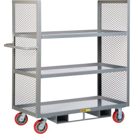2-Sided Shelf Truck w/ 3 Lipped Shelves, 3600 lb. Cap, 53-1/2"L x 24"W x 58-1/2"H