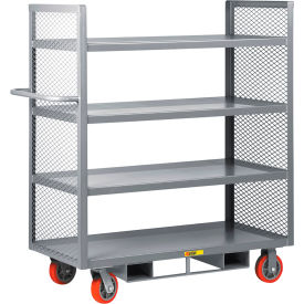 2-Sided Shelf Truck w/ 4 Lipped Shelves, 3600 lb. Cap, 53-1/2"L x 24"W x 58-1/2"H