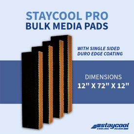 Bulk Rigid Cooling Media with Duro Edge Side Coating, 72"W x 12"D x 12"H
