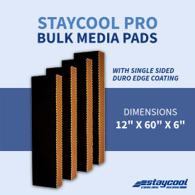 Bulk Rigid Cooling Media with Duro Edge Side Coating, 60"W x 6"D x 12"H