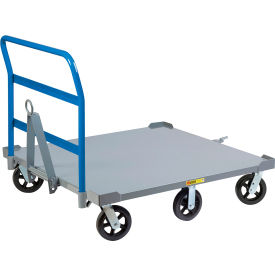 Towable Pallet Dolly with Handle, 40" x 48", Solid Deck & Load Retainers