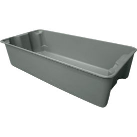 Tray Plexton Fiberglass Nest & Stack Tote, 29-5/8"L x 13-13/16"W x 7"H, Gray