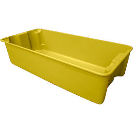 Tray Plexton Fiberglass Nest & Stack Tote, 29-5/8"L x 13-13/16"W x 7"H, Yellow