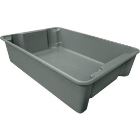 Tray Plexton Fiberglass Nest & Stack Tote, 34-1/8"L x 24"W x 8-1/8"H, Gray