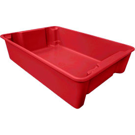 Fiberglass Nest & Stack Tote, 34-1/8"L x 24"W x 8-1/8"H, Red