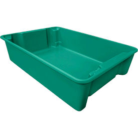 Tray Plexton Fiberglass Nest & Stack Tote, 34-1/8"L x 24"W x 8-1/8"H, Green