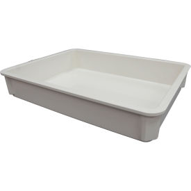 Tray Fiberglass Stacking Container, 18"L x 11"W x 3"H, White