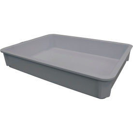 Fiberglass Stacking Container, 18"L x 11"W x 3"H, Gray
