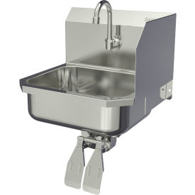 Wall Mount Sink with Right Sidesplash & Double Knee Pedal Valve