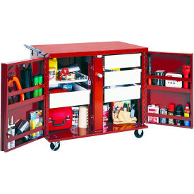 Rolling Work Bench with 6 Drawers, 24.6 Cu. Ft., Brown
