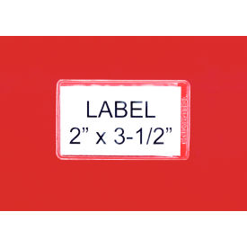Storage Systems Adhesive Label Holder with Inserts, 2" x 3-1/2", Clear, Pack of 24