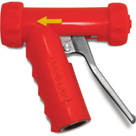 Low-Flow Mid-Sized Industrial Hot Water Spray Nozzle with 3/4" GHT Inlet, Red