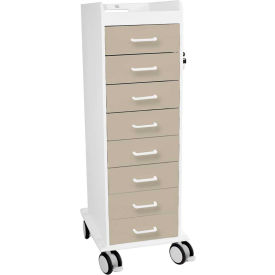 TL 8D Cart with 8 Almond Beige Drawers, 20"L x 16-7/8"W x 46-3/4"H
