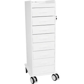 TL 8D Cart with 8 White Drawers, 20"L x 16-7/8"W x 46-3/4"H