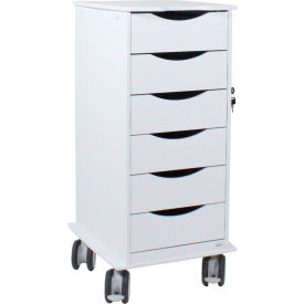 Core SP Cart with 6 White Drawers, 19-1/4"L x 16-7/8"W x 35-1/2"H