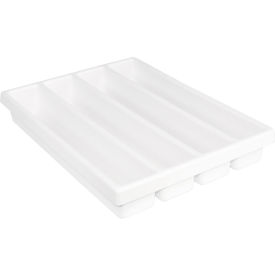 4 Long Compartment Drawer Organizer, 15-1/4"W x 11-1/2"D, White