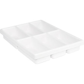 6 Compartment Cart Drawer Organizer, 15-1/4"W x 11-1/2"D, White