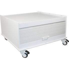 Equipment Cart White, 1 Shelf, 32-1/4"L x 31-1/8"W x 18"H