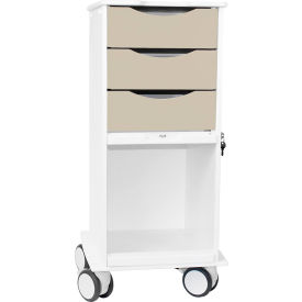 Core SP Cart with 3 Almond Beige Drawers, 19-1/4"L x 15"W x 35-5/8"H