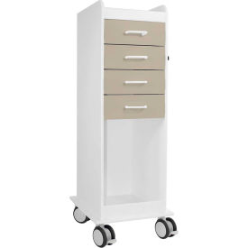 TL 4D Cart with 4 Almond Beige Drawers, 20"L x 16-7/8"W x 46-3/4"H