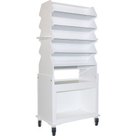 Extra Wide Tall Slanted Suture Cart, 30"L x 19-1/2"W x 58-3/4"H, White