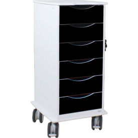 Core SP Cart with 6 Black Drawers, 19-1/4"L x 16-7/8"W x 35-1/2"H