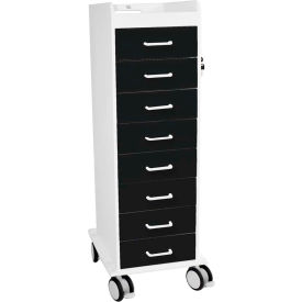 TL 8D Cart with 8 Black Drawers, 20"L x 16-7/8"W x 46-3/4"H